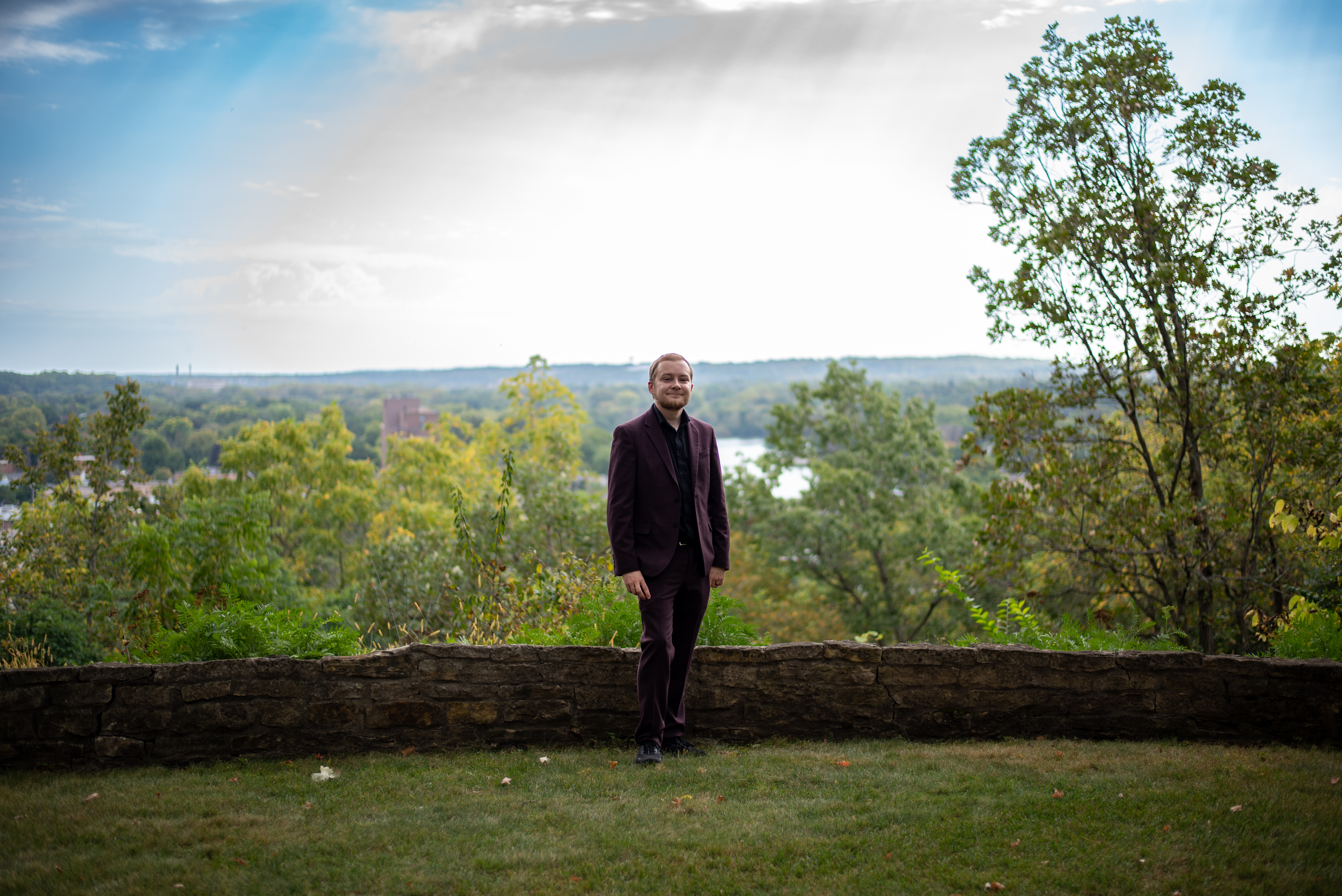 High school senior photo session during sunset in Ellsworth Wisconsin